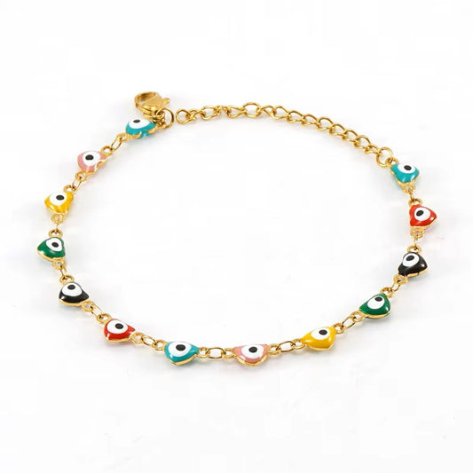 18K Gold Plated Turkish Eye Bracelet