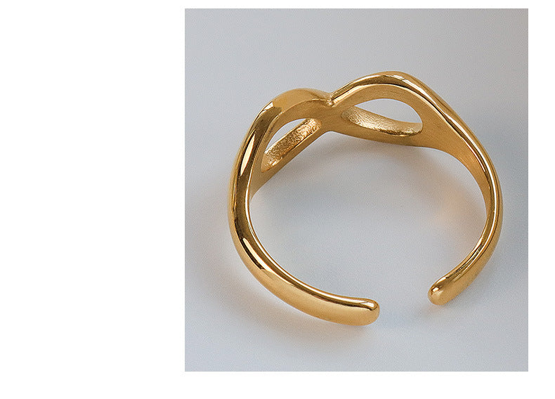18K Gold Geometric Infinity Ring