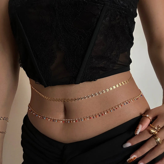 18K Gold Plated Retro Beach Belly Chains