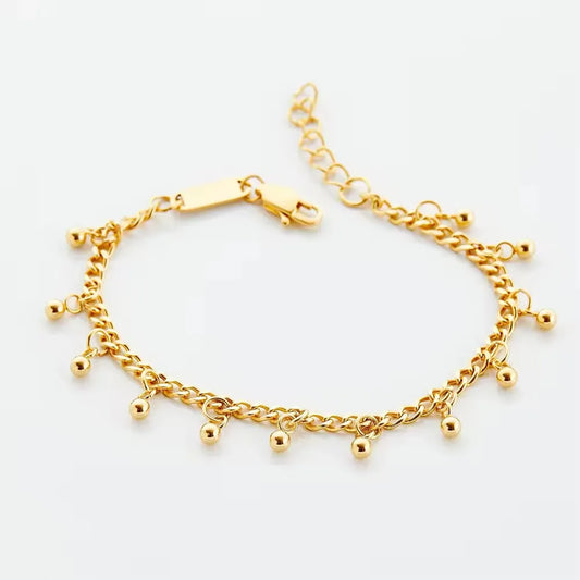 18K Gold Plated Ball Charm Bracelet