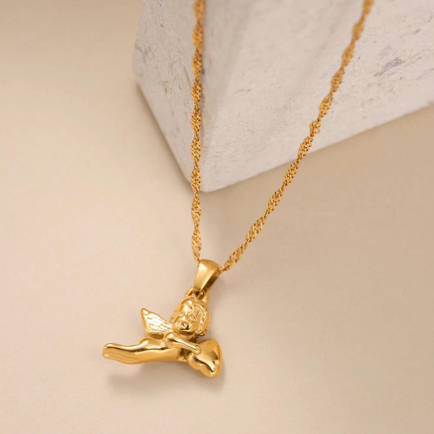 18KGP Cupid Angel Pendant Necklace