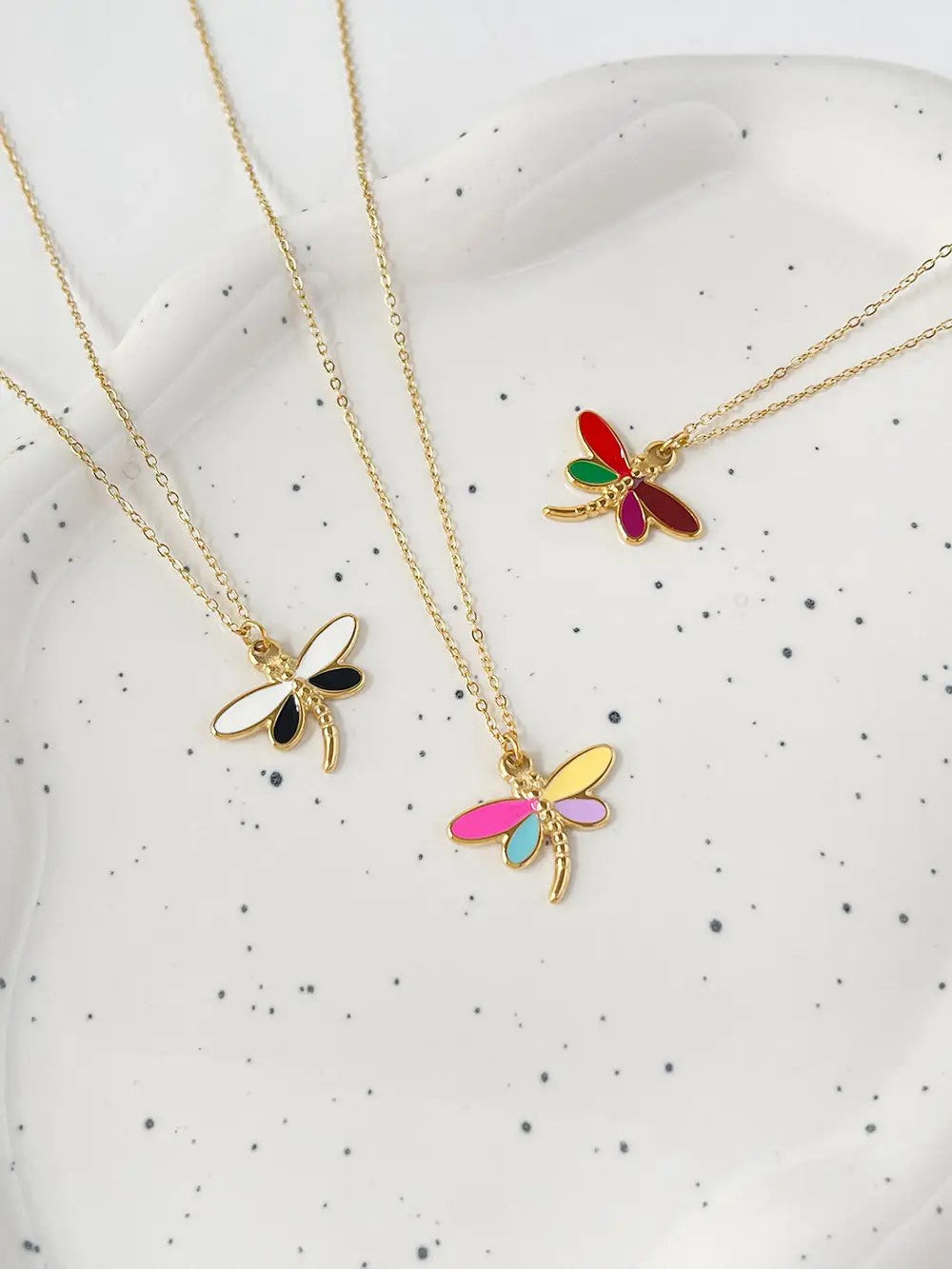 18K Gold Plated Dragonfly Pendant Necklace