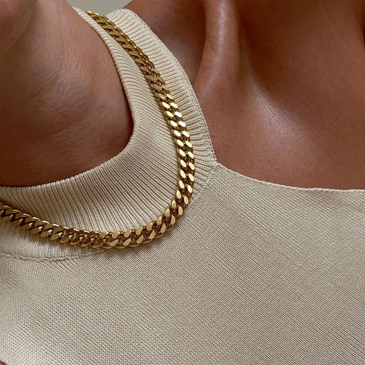 18K Gold Plated Chunky Cuban Necklace