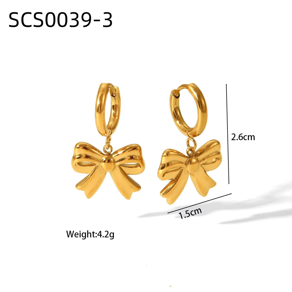 18K Gold Plated Bow Knot Hoop