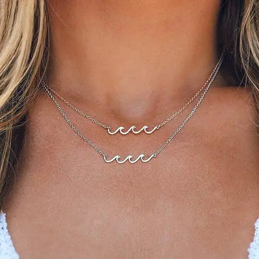 18K Gold Plated Wave Shaped Necklace
