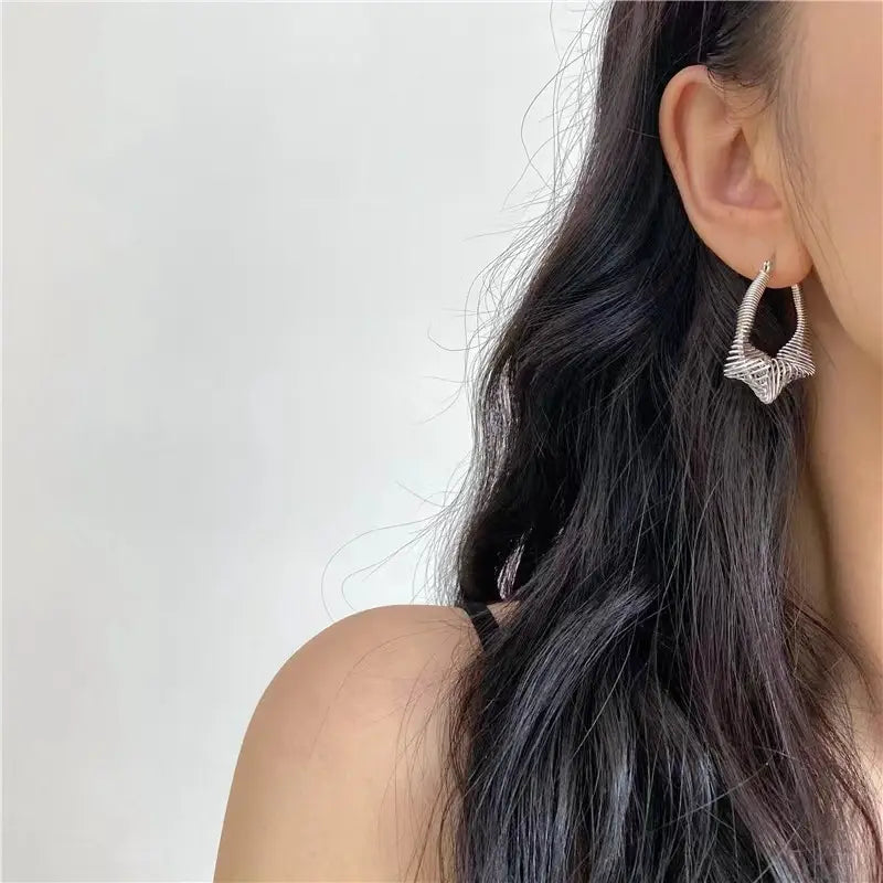 18K Gold Plated Retro Wired Hoop Earrings