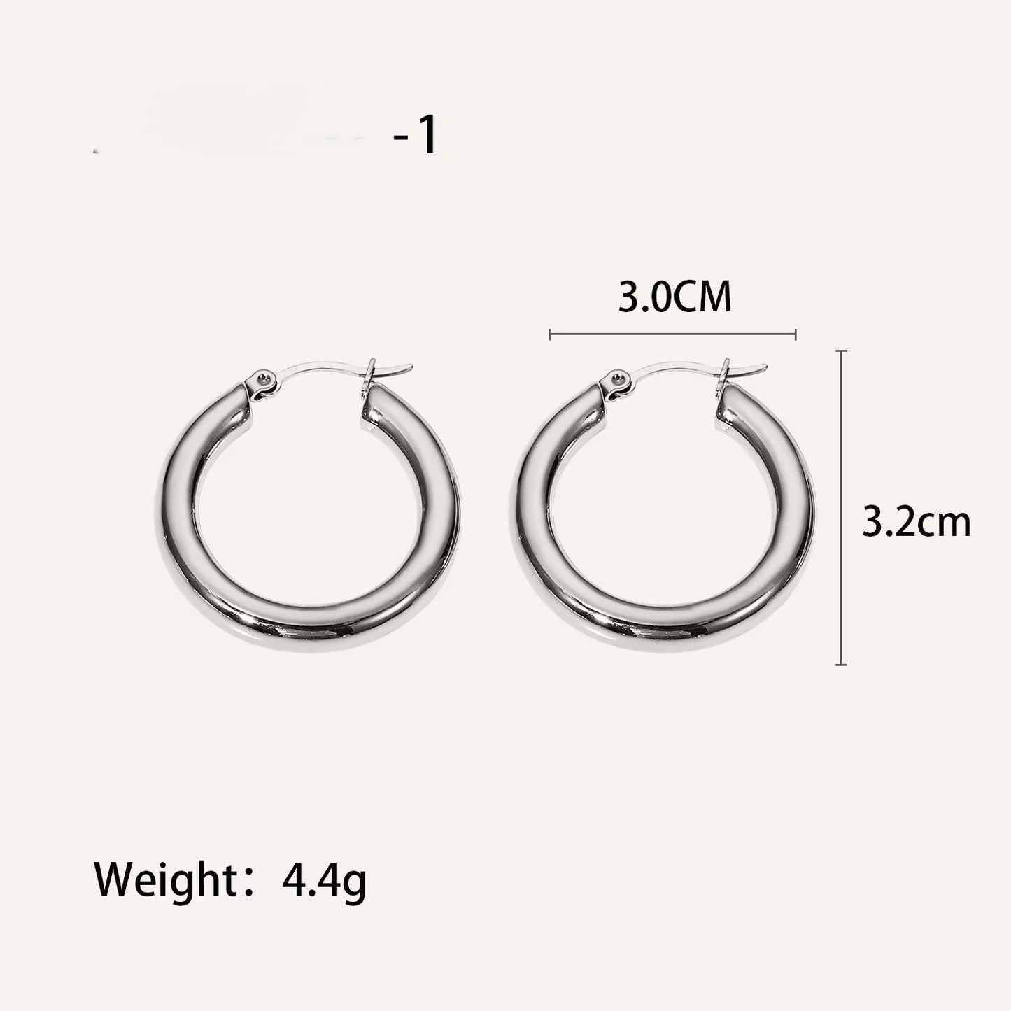 18K Gold Plated Thick Hallow Hoop