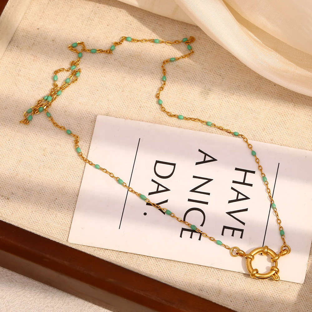 18K Gold Plated Oil Drop Clasp Necklace