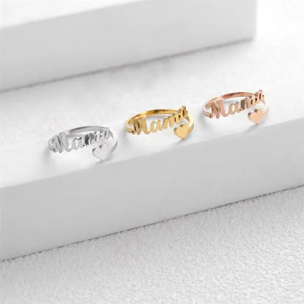 18K Gold Plated Mama Heart Ring