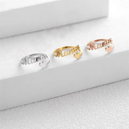 18K Gold Plated Mama Heart Ring