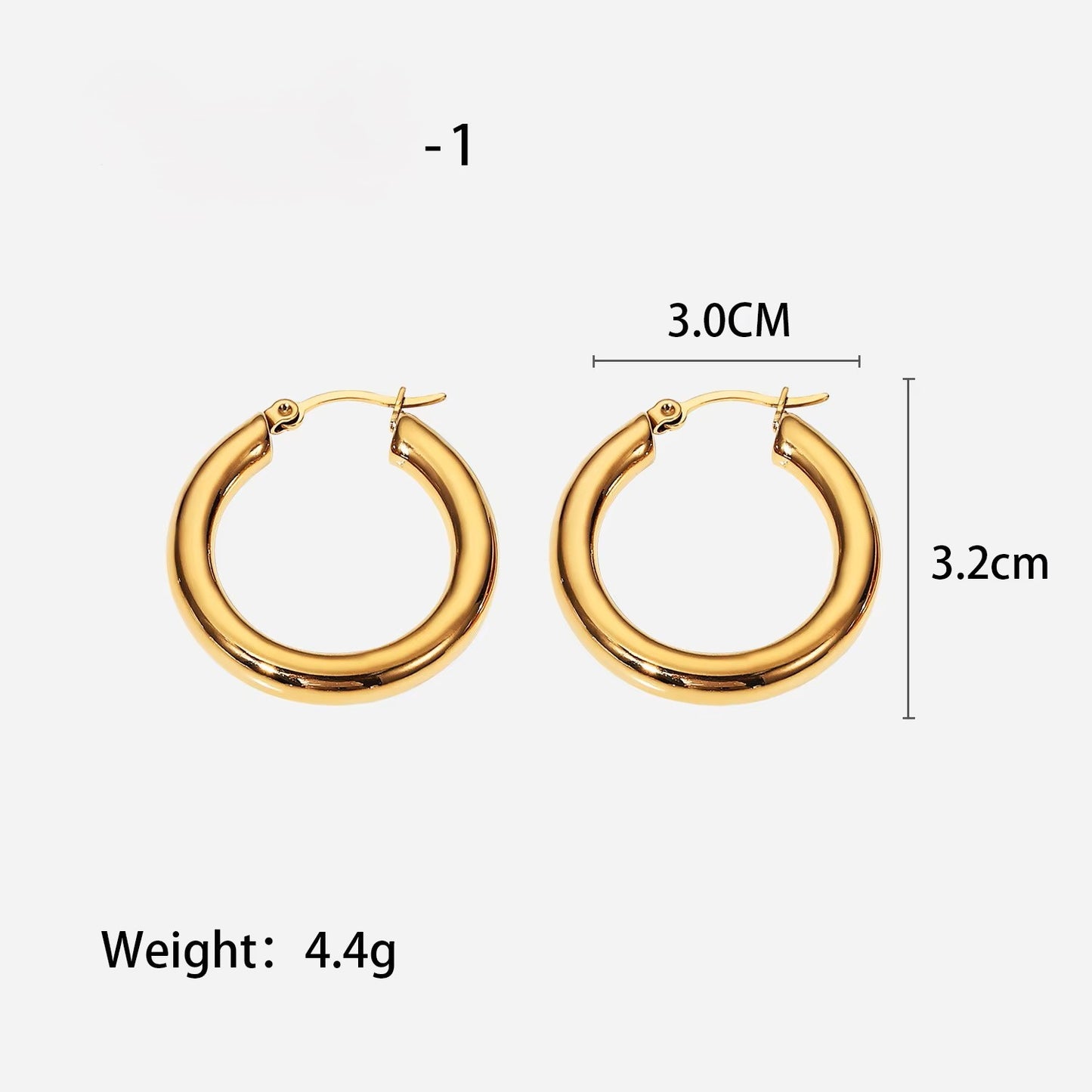18K Gold Plated Thick Hallow Hoop
