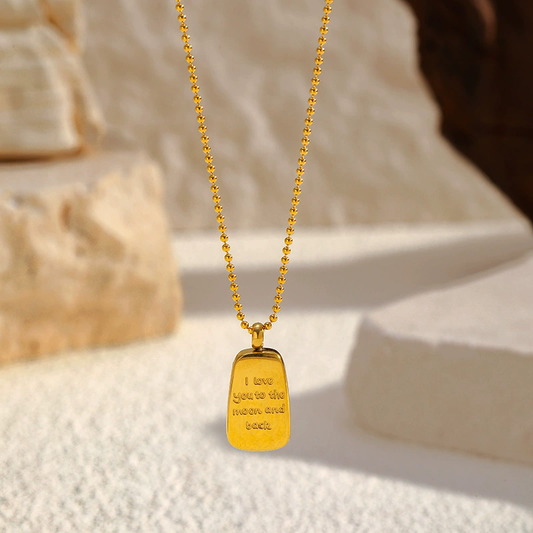 18 Gold Plated "ILoveYouToTheMoonAndBack" Necklace