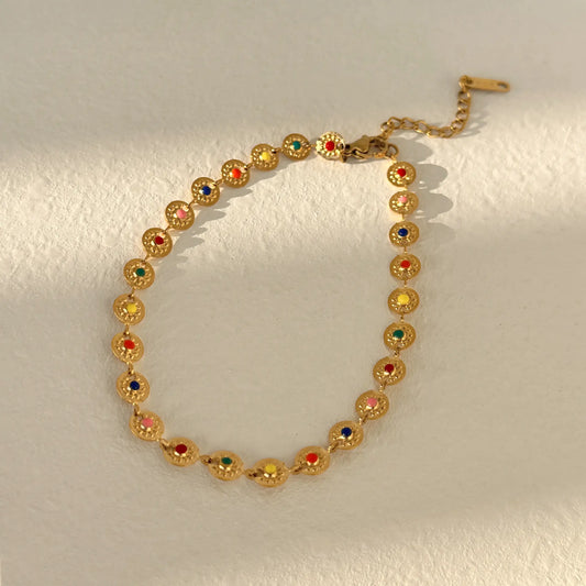 18K Gold Plated Colour Drip Sun Bracelet