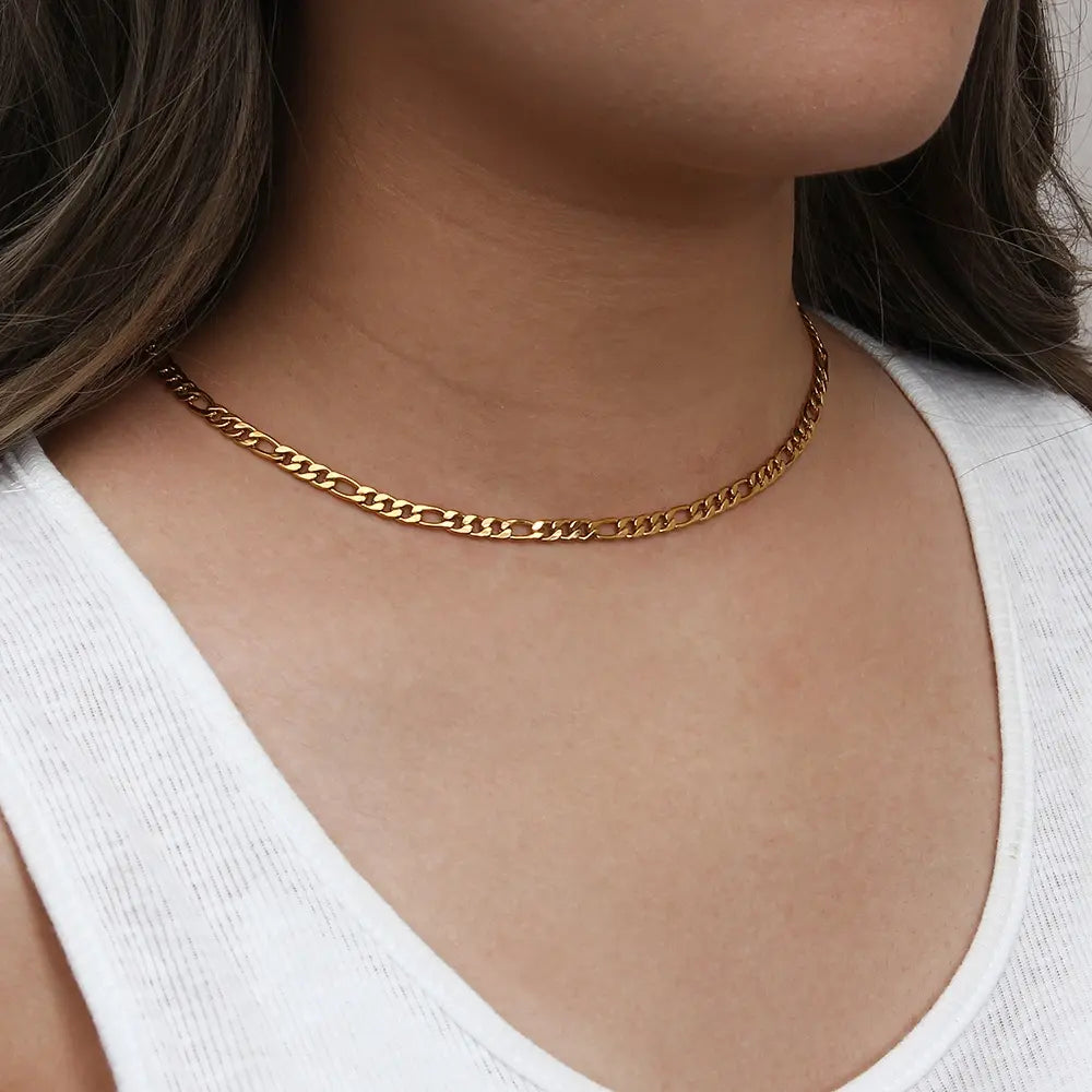 18K Gold Plated Figaro Link Chain