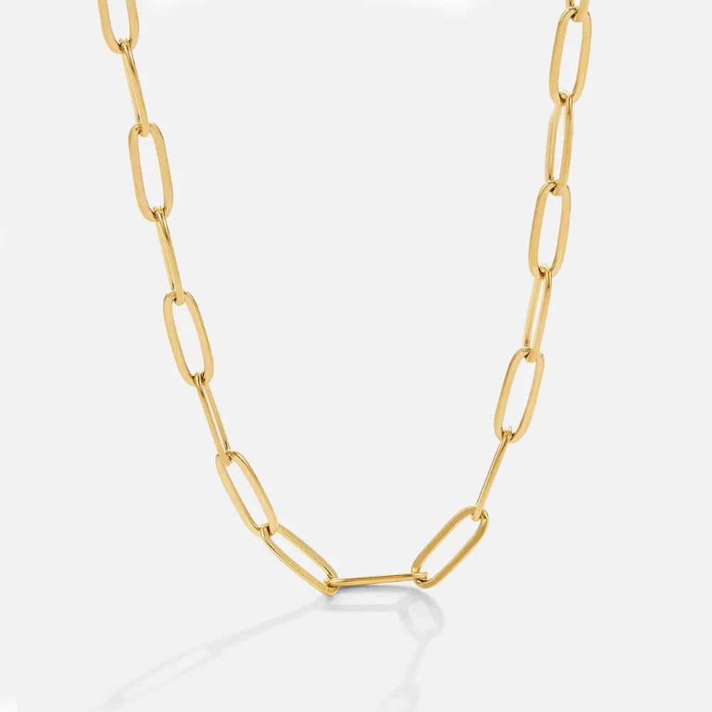 18KGP Paperclip Ling Chain Bracelet