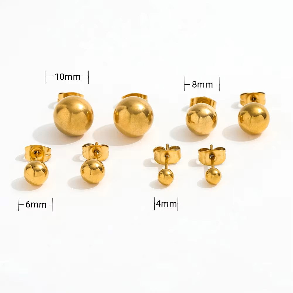 18K Gold Plated Ball Stud