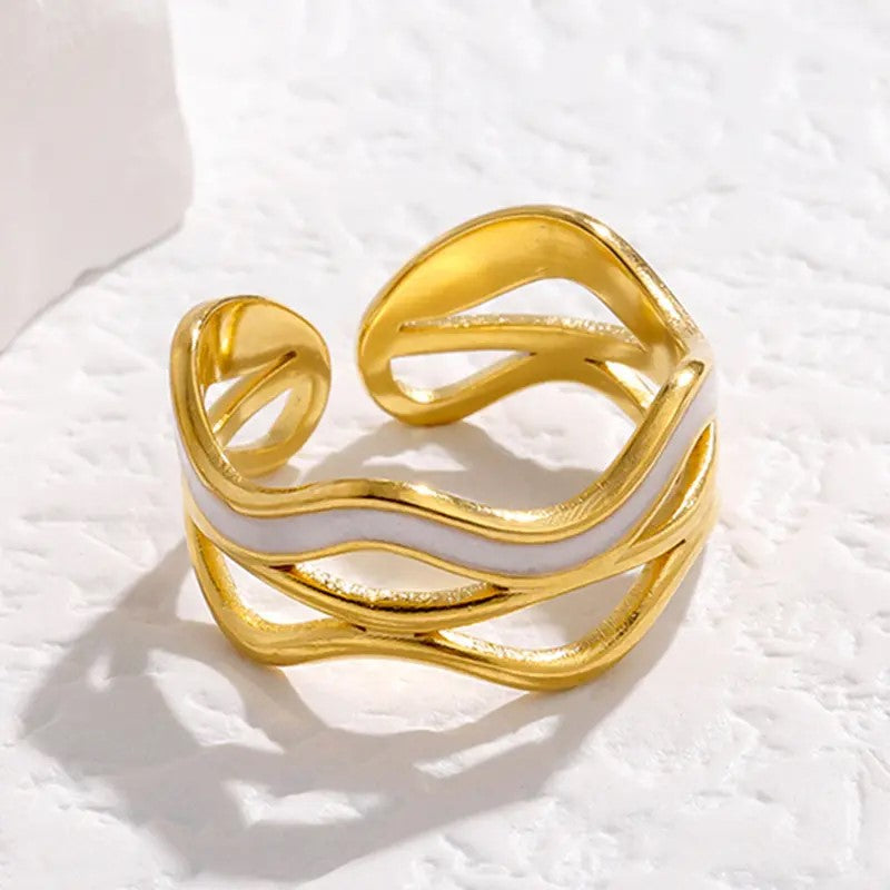 18K Gold Plated Shell Rings (Adjustable)