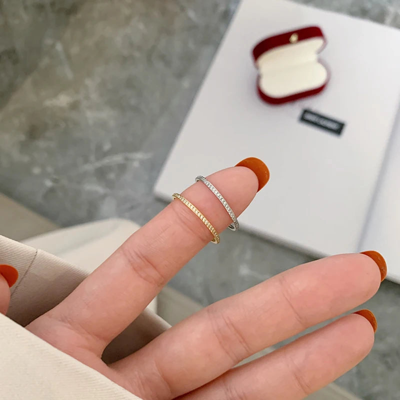 18K Gold Plated Thin Eternity CZ Band