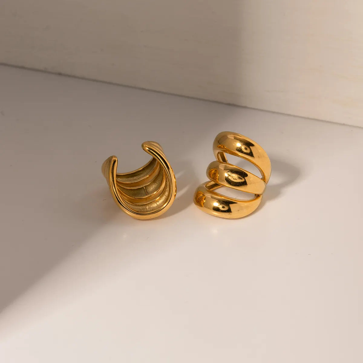 18K Gold Plated Three-Layer Cuff Earring (SINGLES)