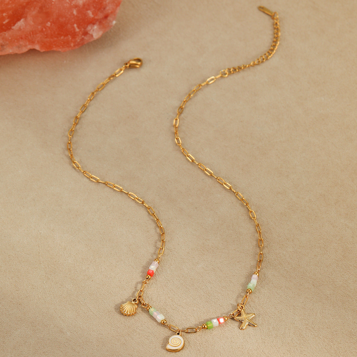 18K Gold Plated Multi-pendant Ocean Necklace