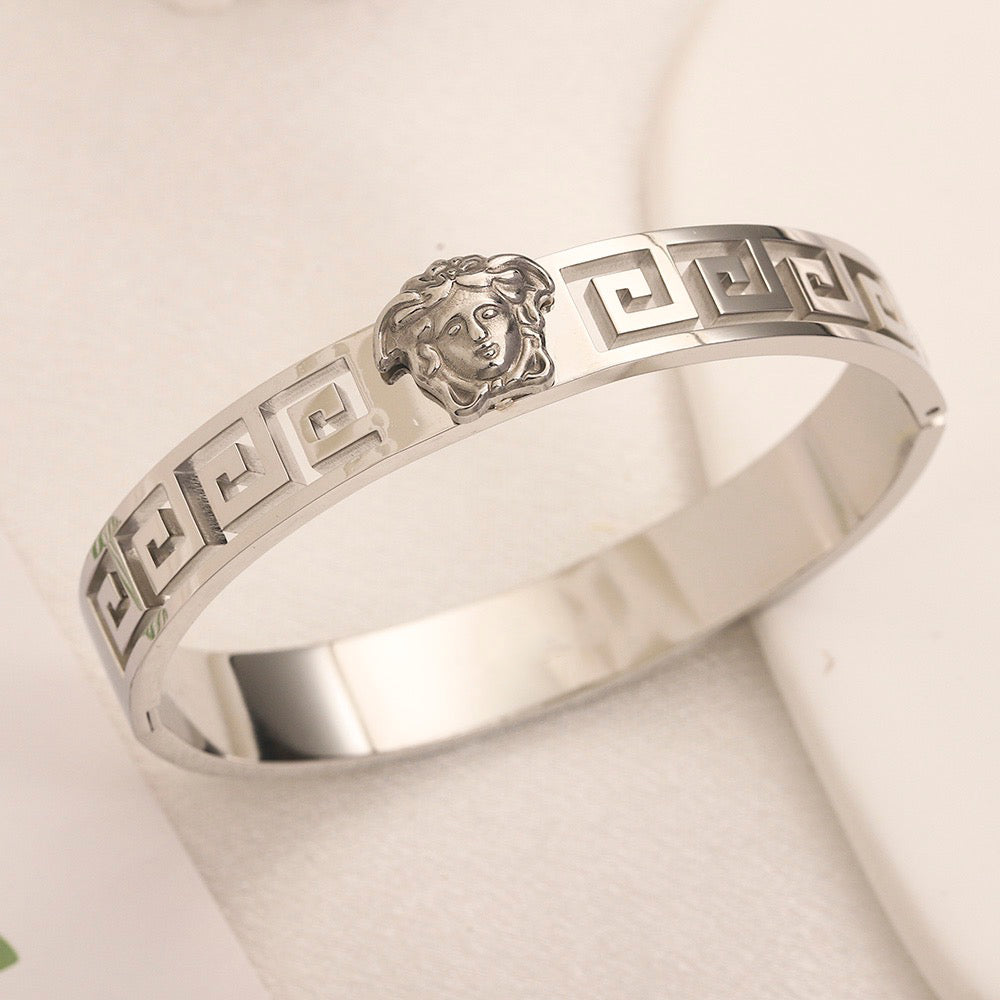 18K Gold Plated Medusa Bangle