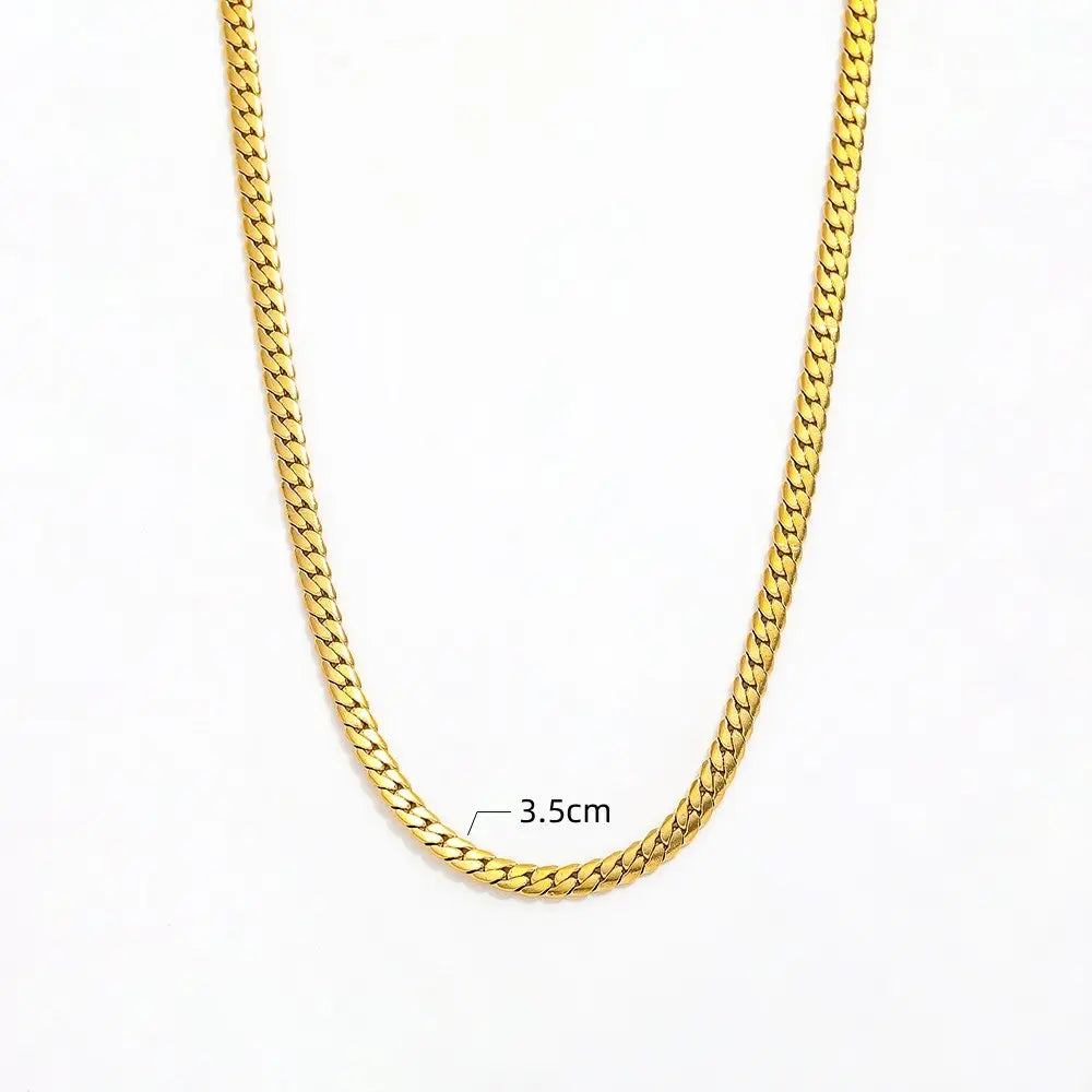 18K Gold Plate Tight-Plait Cuban Chain