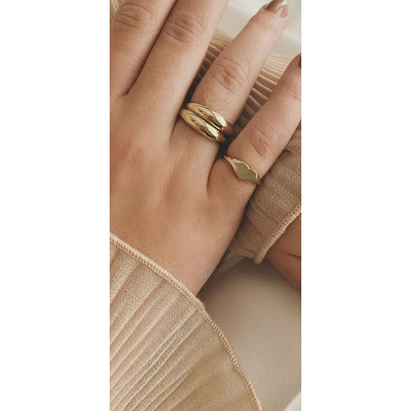 18K Gold Plated Heart Shape Ring