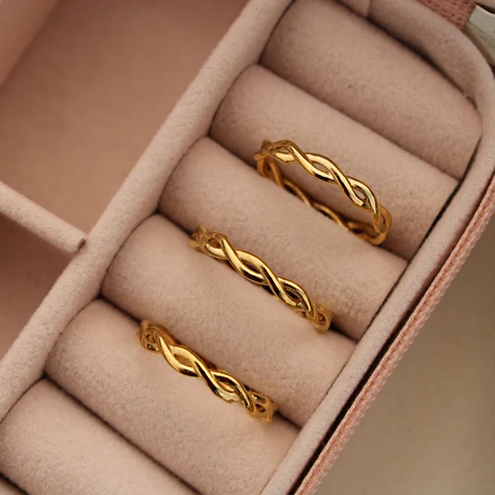 18K Gold Plated Dainty Twisted Ring