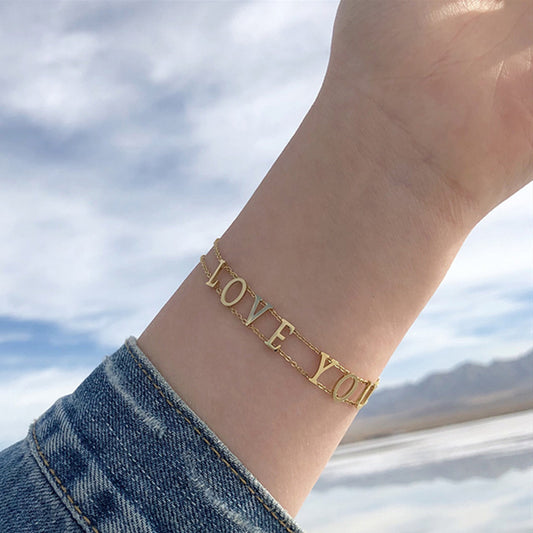 18K Gold Plated Double Row Chain Bracelet