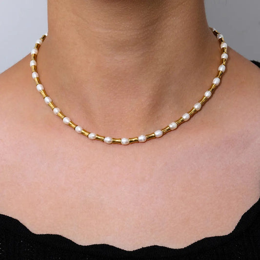 18K Gold Plated Slim Waist Mixed Necklace