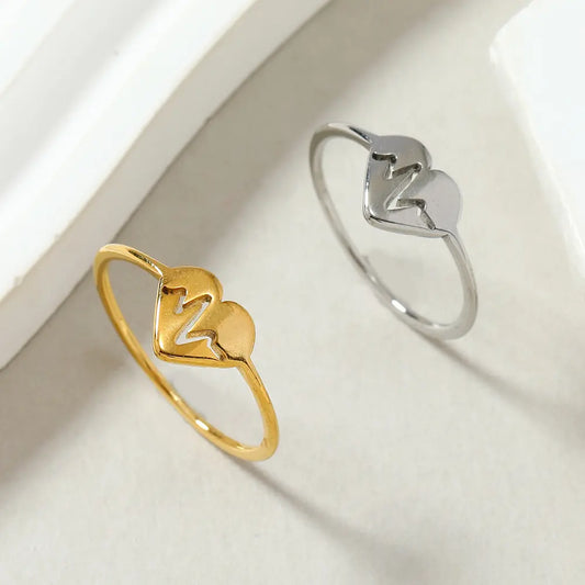 18K Gold Plated Heartbeat Ring