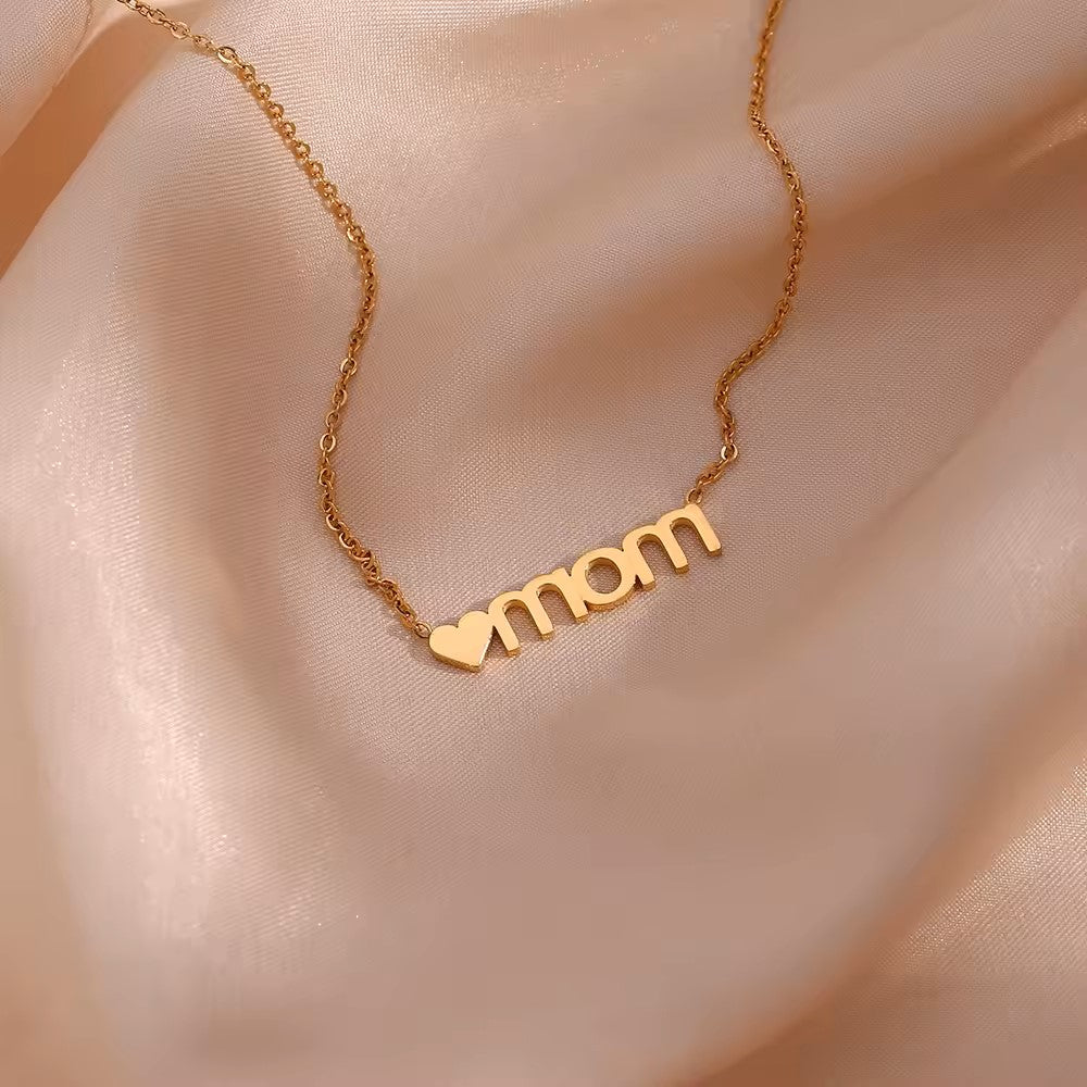 18K Gold Plated Mom Heart Pendant Necklace