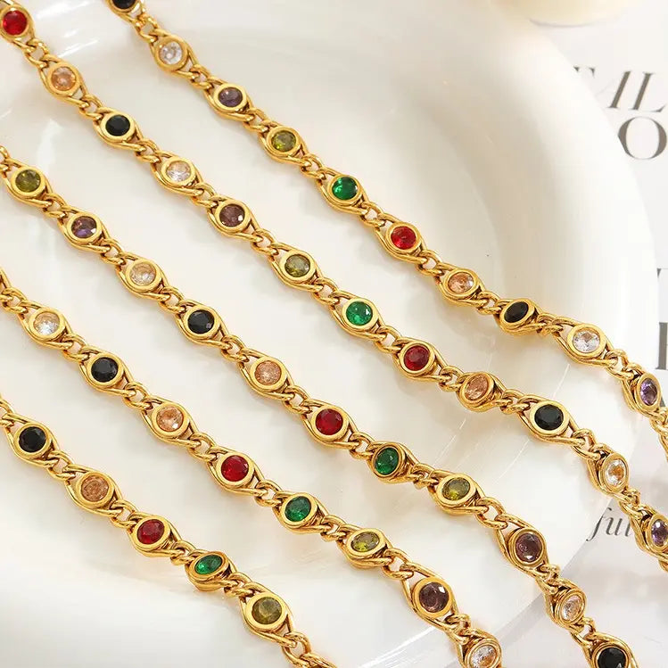 18K Gold Plated Colour ZC Fish Eye Necklace