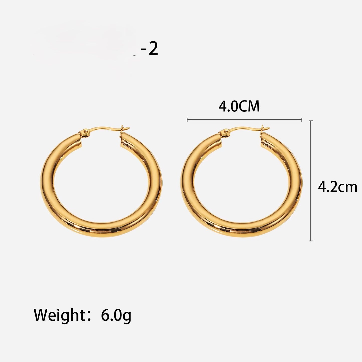 18K Gold Plated Thick Hallow Hoop