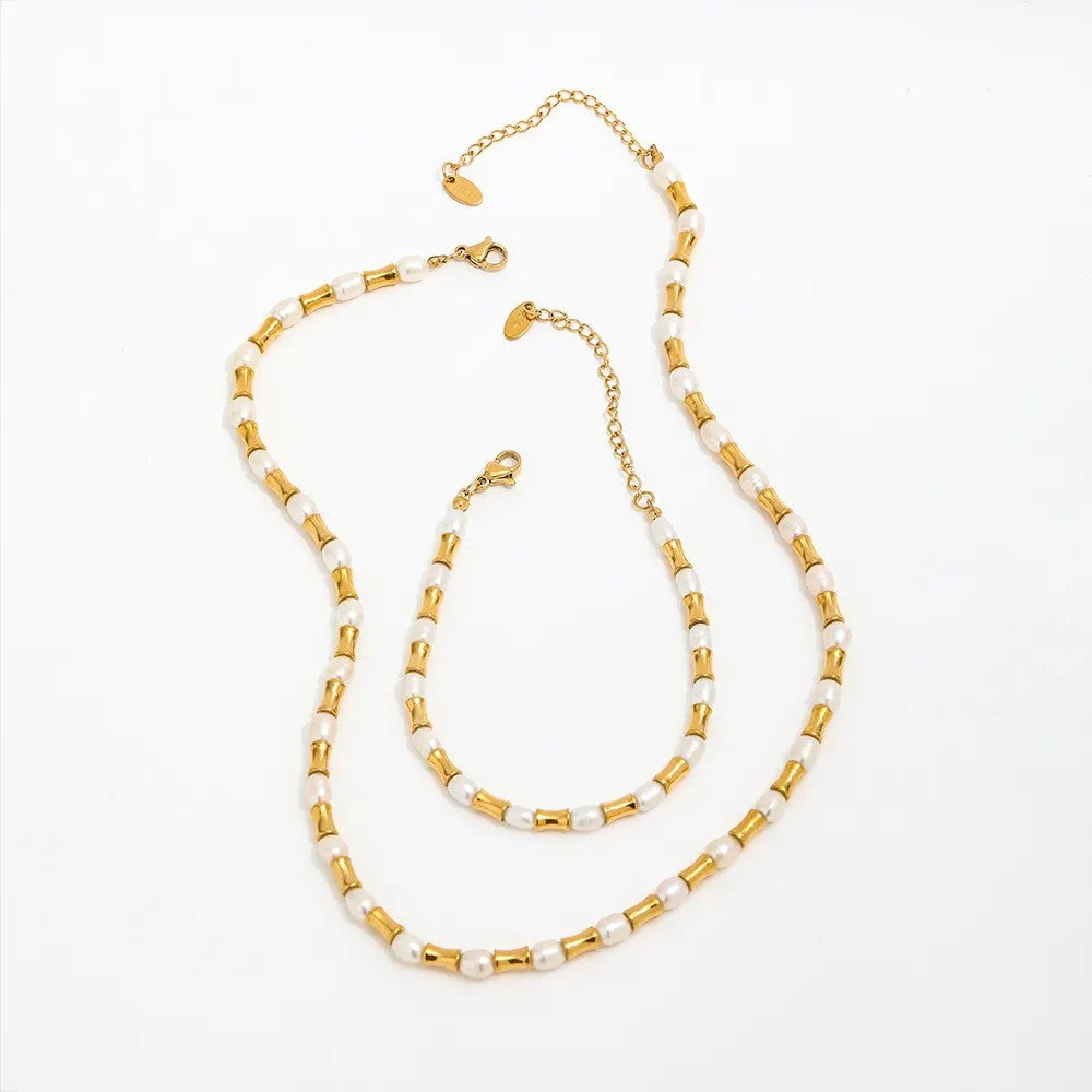 18K Gold Plated Slim Waist Mixed Bracelet