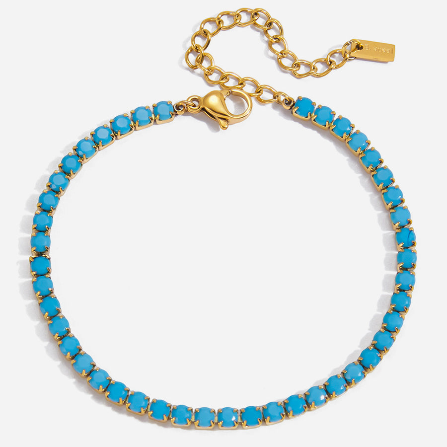 18K Gold Plated Turquoise Tennis Bracelet