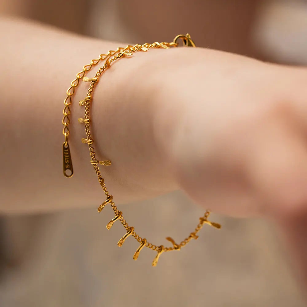 18K Gold Plated Dainty Spiky Bracelet