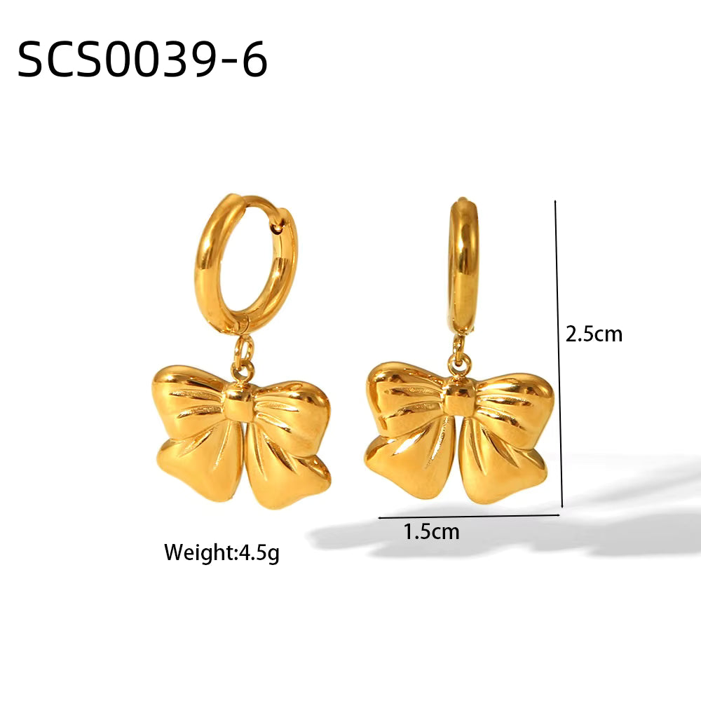 18K Gold Plated Bow Knot Hoop