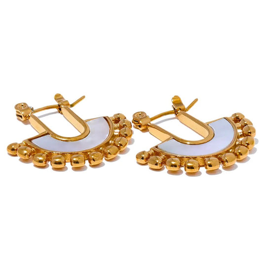 18K Gold Plated Shell-Fan Earring