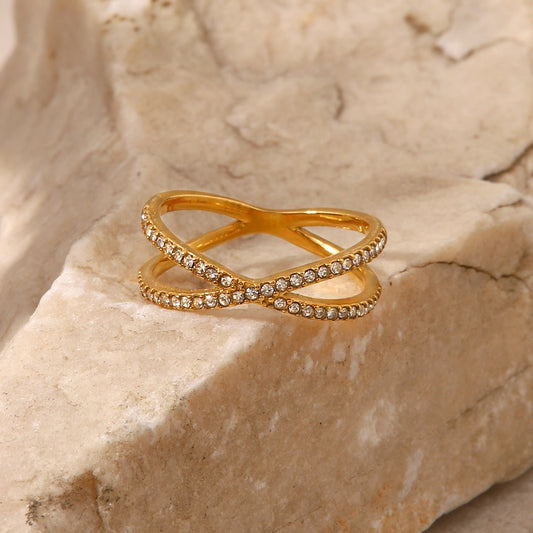18K Gold Plated Two Circle Ring