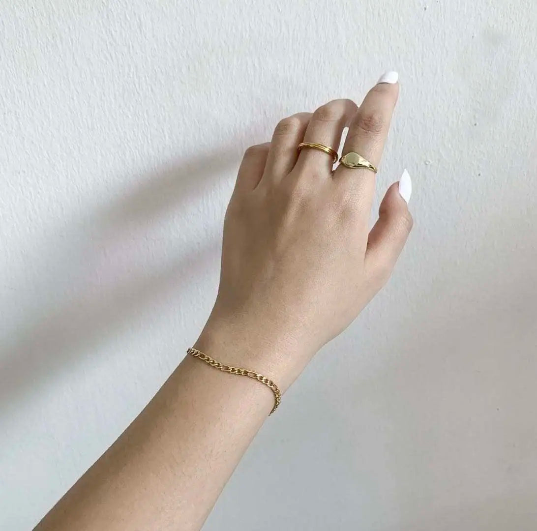 18K Gold Plated Figaro Bracelet
