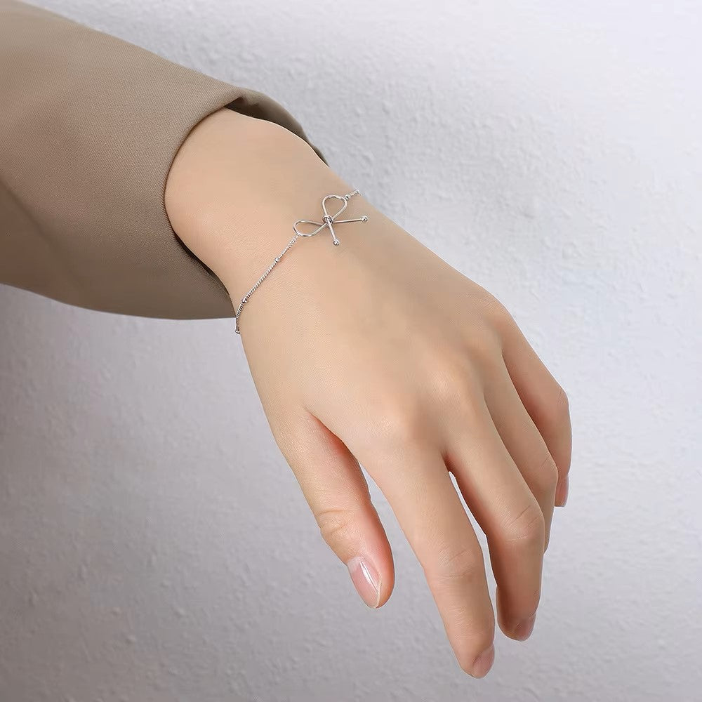 18K Gold Plated Clip Bow Bracelet