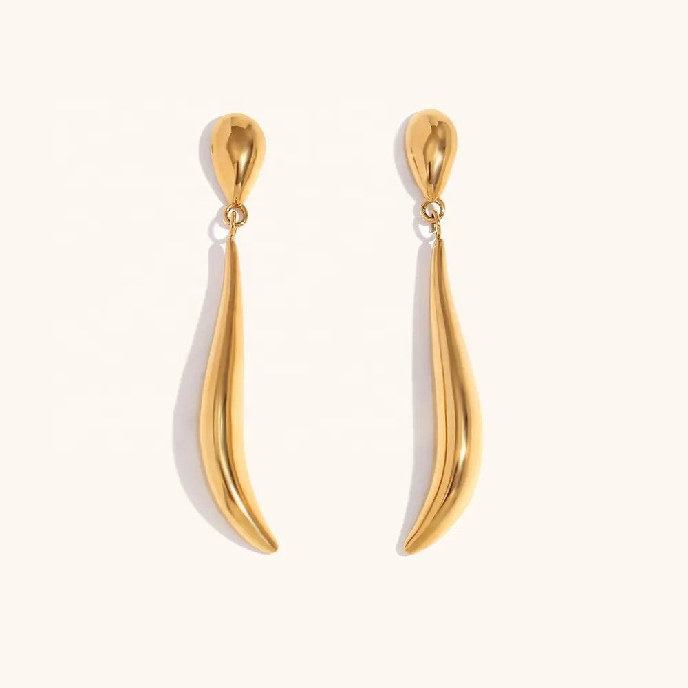 18K Gold Plated Long Drop Earring