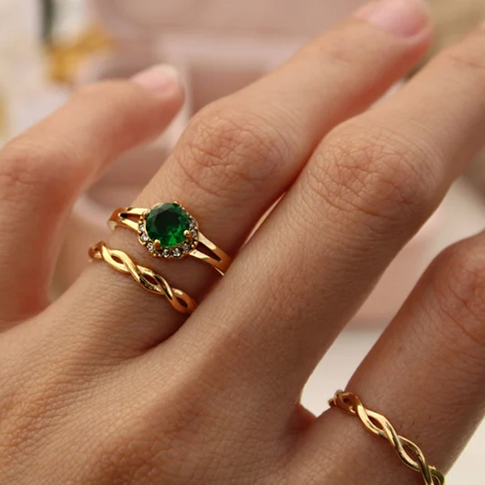 18K Gold Plated Dainty Twisted Ring