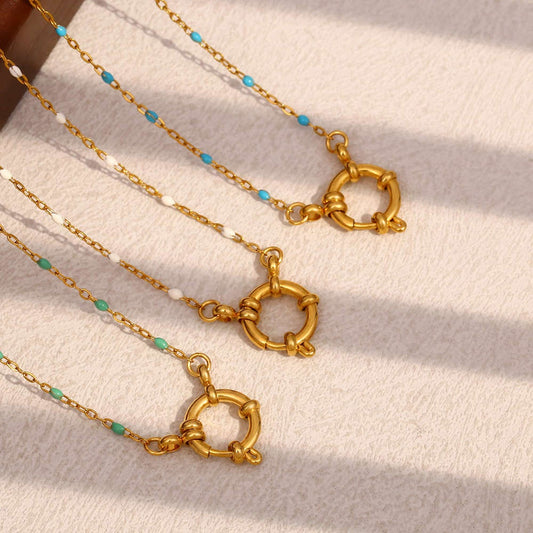 18K Gold Plated Oil Drop Clasp Necklace