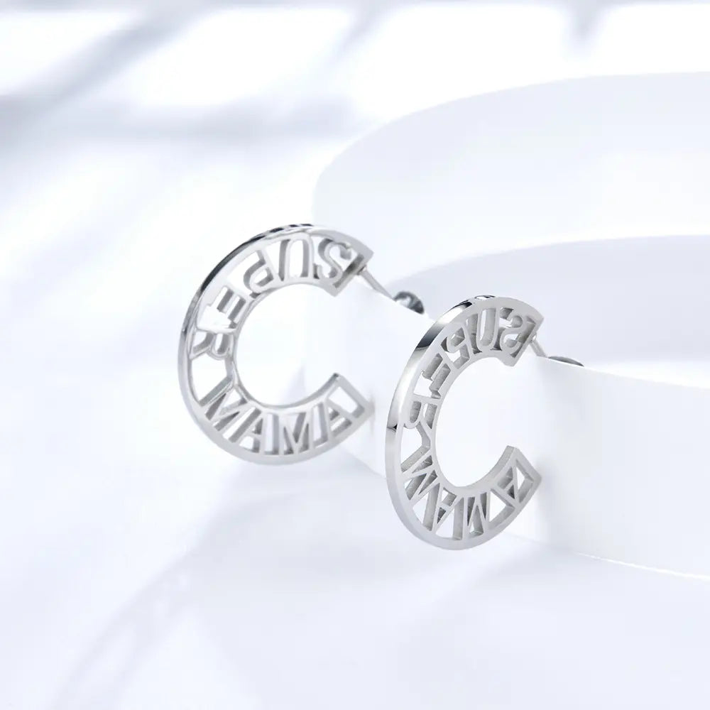 18K Gold Plated SUPER-MAMA Earrings