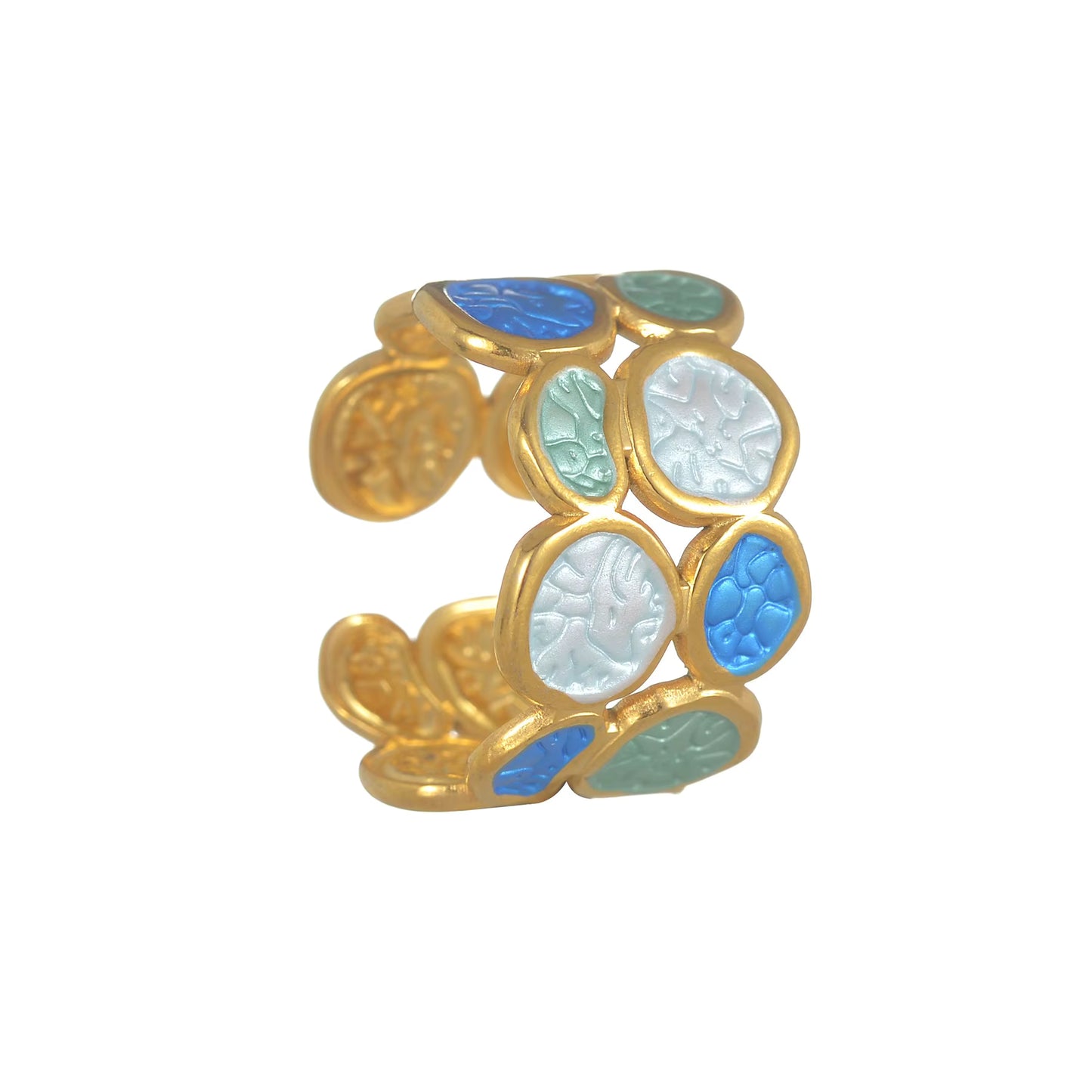 18K Gold Plated Enamel Circle Rings