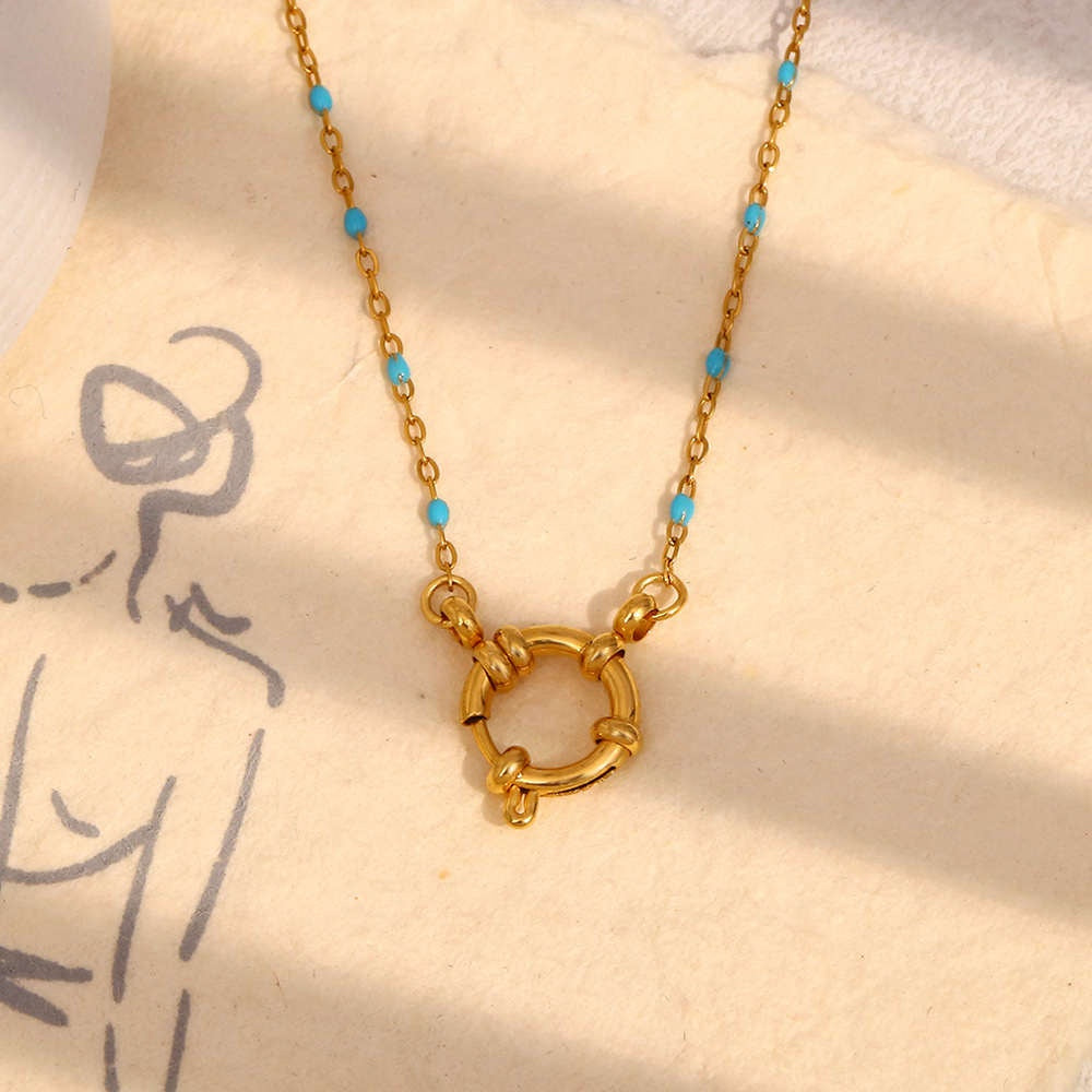 18K Gold Plated Oil Drop Clasp Necklace