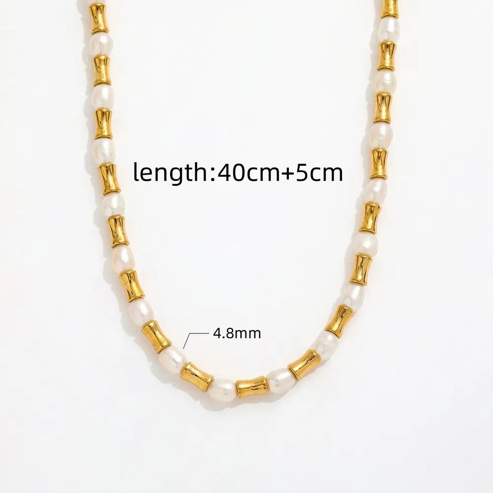 18K Gold Plated Slim Waist Mixed Necklace