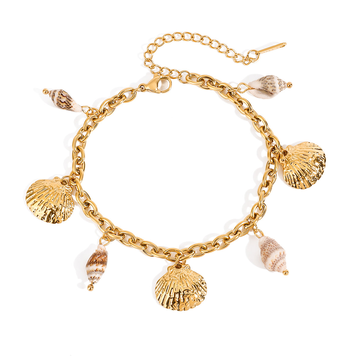 18K Gold Plated Conch Shell Pendant Bracelet